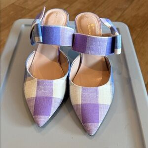 Brand New Bandolino Lavender/Cream Plaid Heels size 7 1/2 with a 2 1/4 inch heel
